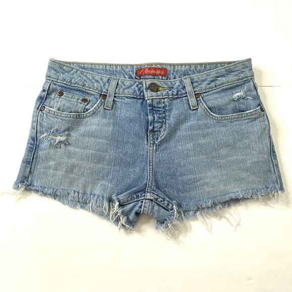 Aéropostale Pants - Aeropostale Women's size 3/4 Distressed Raw Hems Blue Jean Denim Booty Shorts
